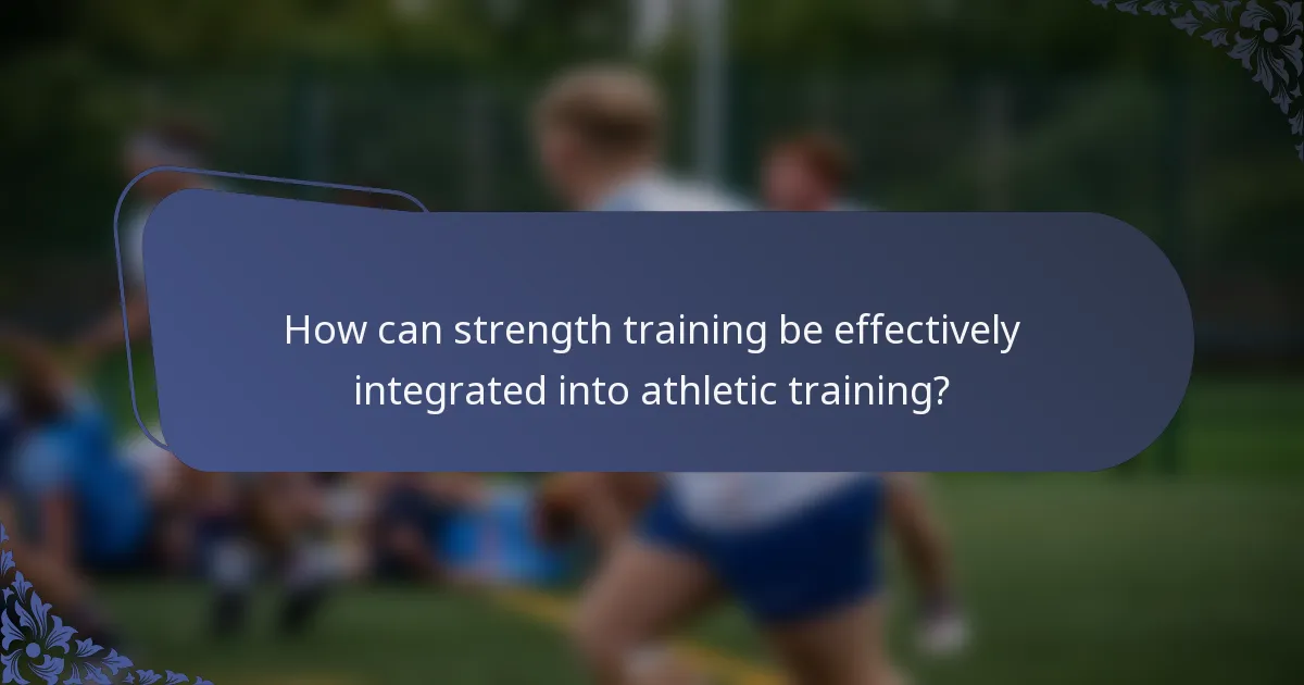 How can strength training be effectively integrated into athletic training?
