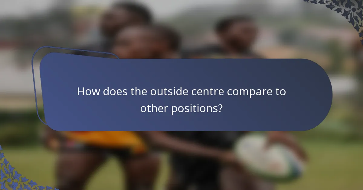 How does the outside centre compare to other positions?