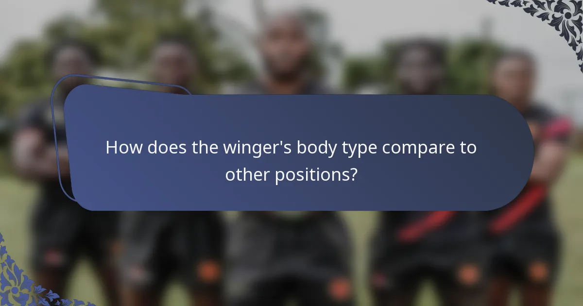 How does the winger's body type compare to other positions?