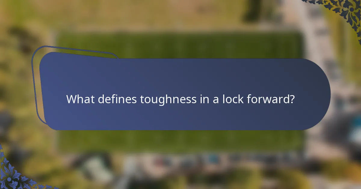 What defines toughness in a lock forward?